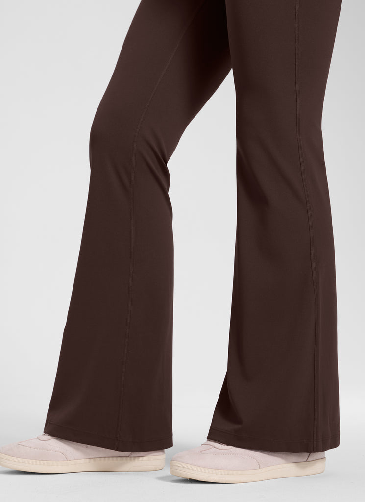 CRZ YOGA Women's Maternity Flare Leggings Pockets Butterluxe 31'' Red Merlot