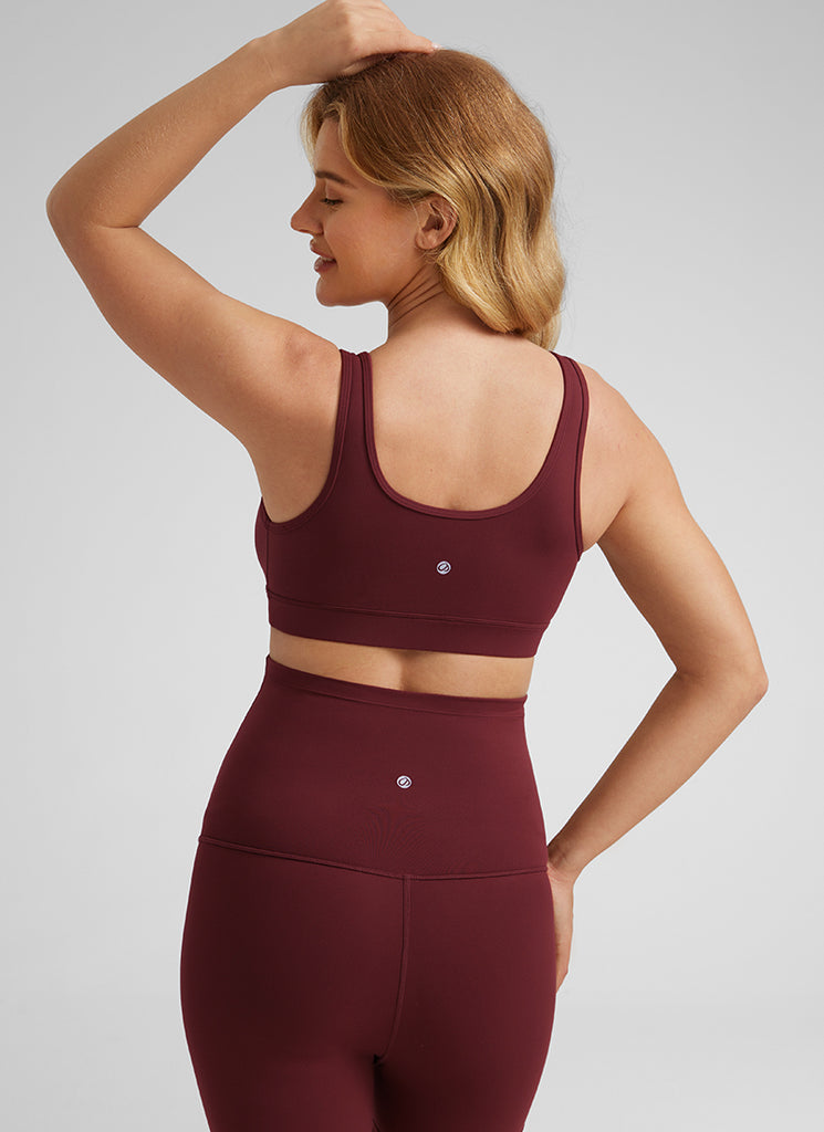 CRZ YOGA Women Butterluxe Maternity Nursing Bras Crossover Wireless Coffee Brown