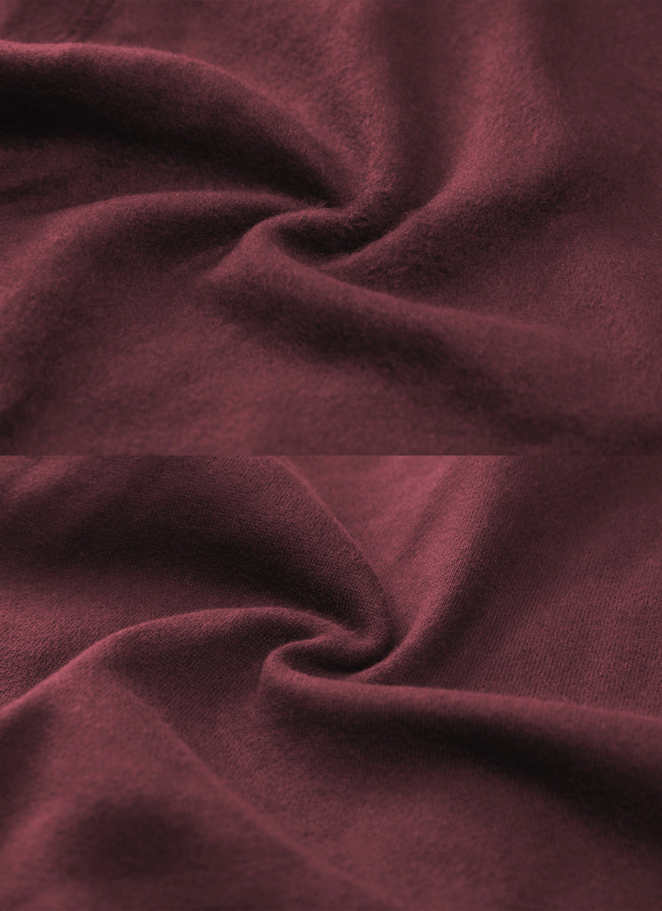 CRZ YOGA Womens Cotton Fleece Lined High Rise Sweatpants Joggers 28'' Dark Red 2