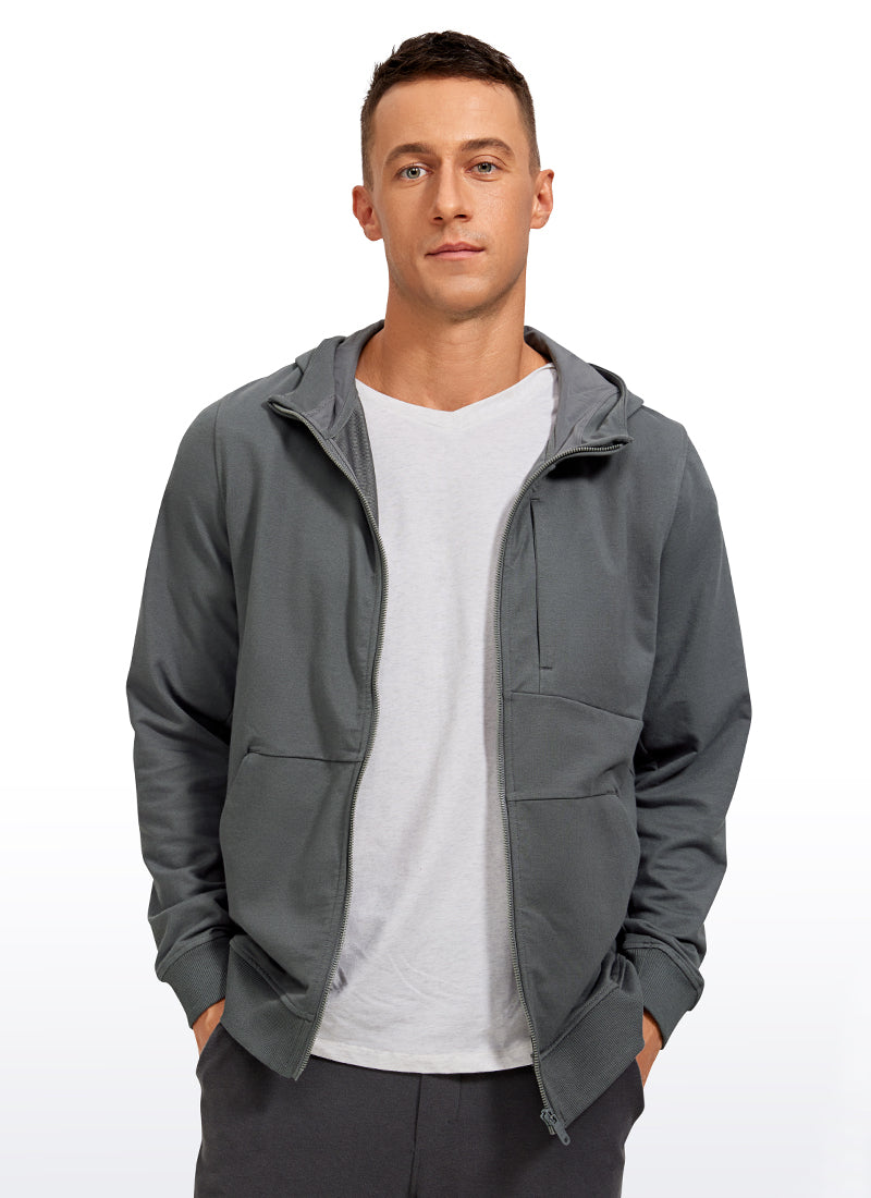 Cotton Terry Zip-up Jackets with Pockets