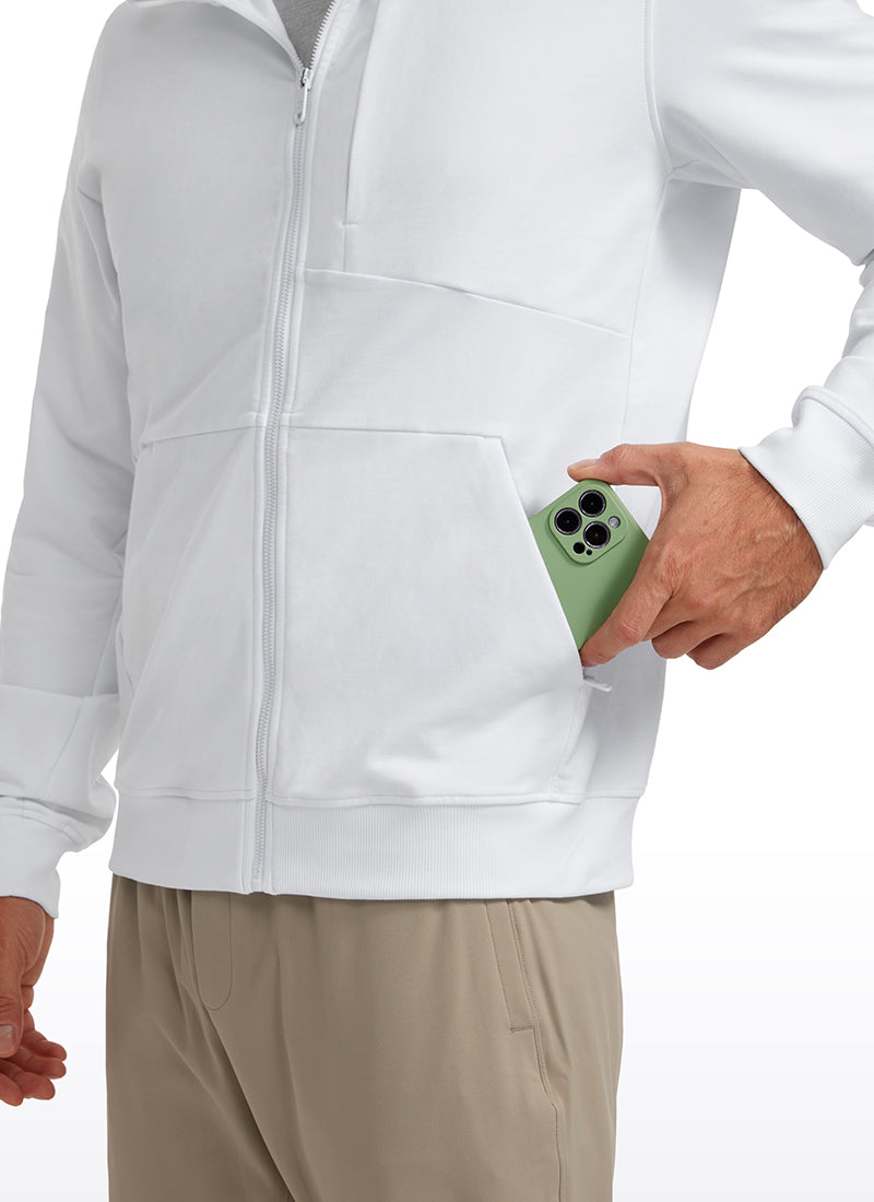 Cotton Terry Zip-up Jackets with Pockets